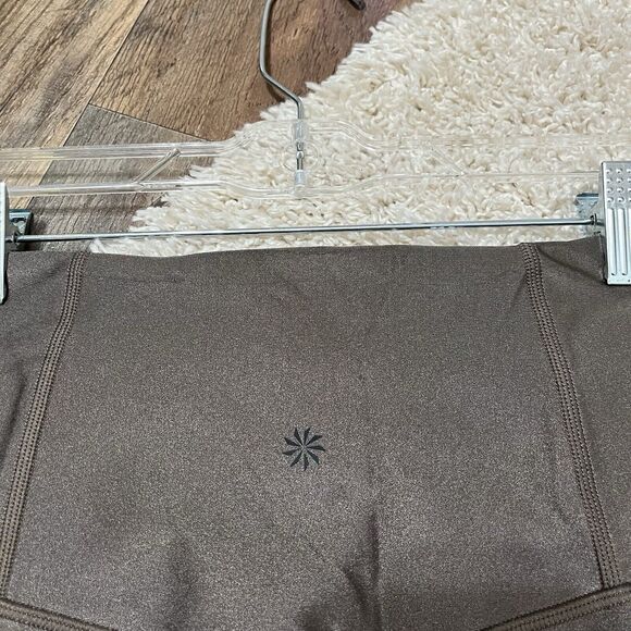 Athleta Small Coffee House Brown Metallic Elation Shine High Waisted Leggings - Picture 5 of 8